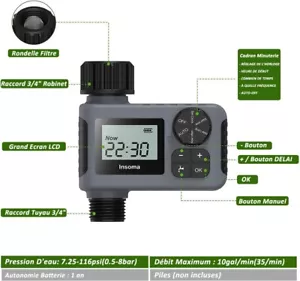 Automatischer Bewässerungsprogrammierer 3 Modi Timer Bewässerung LCD IPX5 Wasserdicht - Bild 1 von 12