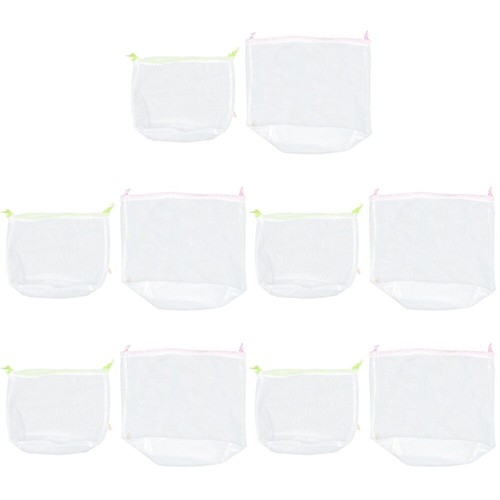 10 pcs Outdoor Drawstring Mesh Laundry Bags Washable Drawstring Laundry