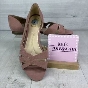 Sam Edelman Circus BELINDA Blush Pink D'Orsay Flat Open Toe Shoes Sz 7 M EU 37 - Picture 1 of 22