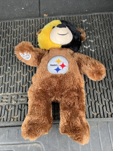 Vintage Build A Bear Teddy Pittsburgh Steelers NFL Football Black & Gold Cover
