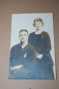 VINTAGE RPPC UNPOSTED CARD BALTIMORE POLICE OFFICER AND FRAU - Bild 1 von 5