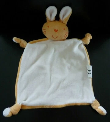 *. DOUDOU PLAT PROVERA INFLUX AUCHAN LAPIN ORANGE BLANC ETAT NEUF* - Photo 1/4