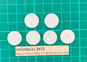 Citadel Shields Moon Face x 7 E 16 mm Duende 1992 Warhammer RARO FUERA DE USO G1 F - Imagen 1 de 1