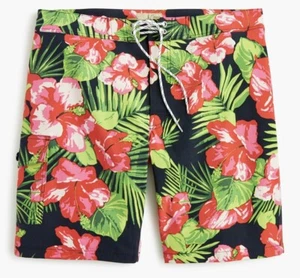 J.Crew 9” Mens Stretch Eco Board Short Swim Trunks Lined Hibiscus Floral Size 44 - Picture 1 of 1