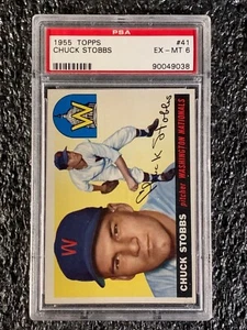 1955 Topps Baseball #41 Chuck Stobbs PSA 6 - Picture 1 of 2