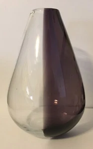 IKEA Elsklig Hand Blown Clear With Purple Glass Teardrop Vase 8" - Picture 1 of 7