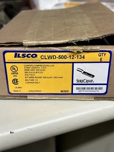 ILSCO CLWD-500-12-134 Copper Compression Lug 500kcmil Wire QTY 6 IN BOX NEW !!! - Picture 1 of 4
