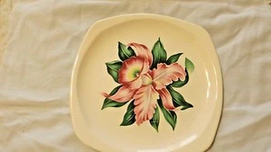 Vintage Dinner Serving Platter Plate Flower Design 9 1/2" Ceramic M-50 CL33-11 - Picture 1 of 4