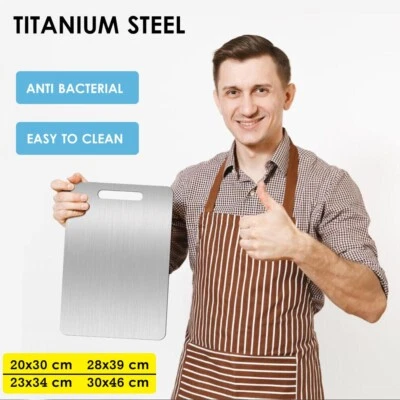 304 Stainless Titanium Steel Anti-Bacterial Mildew-Proof Cutting Chopping Board - image 1 of 4