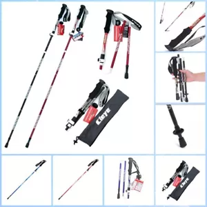 Outdoor Anti-Shock Walking Stick Adjustable Portable Climbing Trekking Cane - Picture 1 of 27