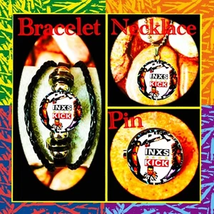 INXS SUICIDE BLONDE π¦πΊ SET OF THREE SPECIAL πΊπΈ BRACELET+NECKLACE+PIN - Picture 1 of 8