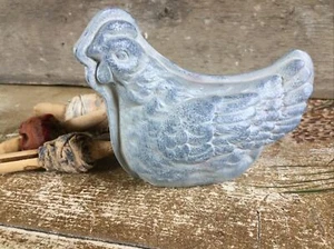 Primitive Antique Tin Style Hen Chicken Silver Resin Chocolate Mold Farmhouse - Picture 1 of 6