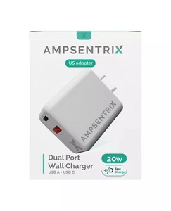 2 Stecker - 20W USB Typ C und USB Typ A Wandnetzteil (AmpSentrix) - Bild 1 von 5