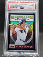 Corey Seager 2020 Topps Finest Flashbacks BLACK 06/25 PSA 10 Gem Mint Card #50