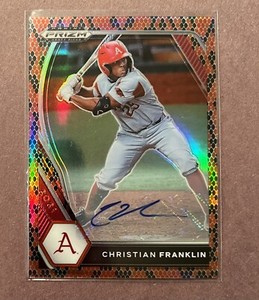 2021 Panini Prizm Draft Picks CHRISTIAN FRANKLIN Snakeskin  Auto RC  /15 AUTO!!