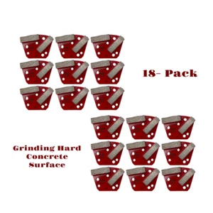 18 Pack Trapezoid Diamond Grinding Pads Discs for Concrete 60/80 Grit Soft Bond - Imagen 1 de 12