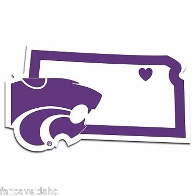 Kansas State Wildcats Home State Auto Window Vinyl Decal - Image 1 of 2