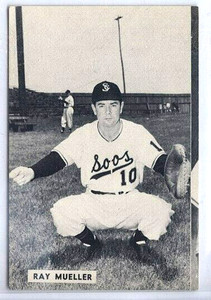 1953 Globe Printing Sioux City Soos Ray Mueller New York Giants Very Scarce