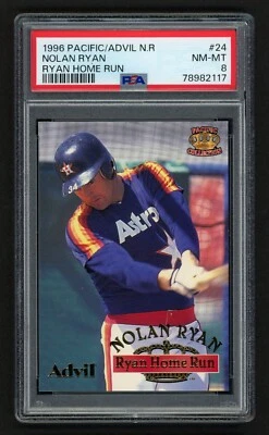 Pacific/Advil Nolan Ryan #24 1996 Ryan jonrón bajo pop hof PSA 8 casi como nuevo-como nuevo Foto 1 de 3