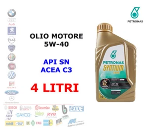 4 LITRI OLIO MOTORE 5W40 PETRONAS SYNTIUM 3000 AV API SN - ACEA C3 - Foto 1 di 2