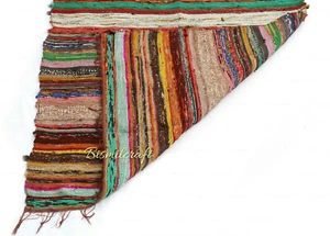 3X5 Feet Chindi Rug New Hand Braided Rug. Bohemian Floor Decorative Chindi Rugs - Picture 1 of 5