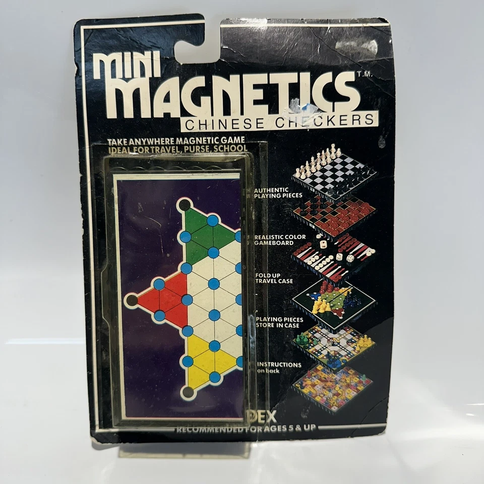 Vintage Mini Magnetics Chinese Checkers Game 1989 Fundex Games