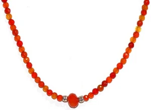 Carolina Sundance Genuine Carnelian Necklace Carnelian Beaded Necklace - Picture 1 of 5