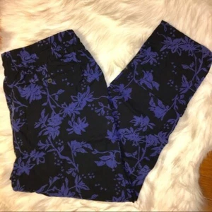 Lucky Brand blue floral elastic lounge pants size Large - Picture 1 of 9