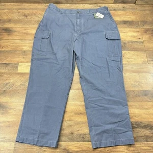 Pantaloni cargo nuovi con etichette LL Bean 44x30 da uomo peso tropicale comfort vita vintage indaco - Foto 1 di 12