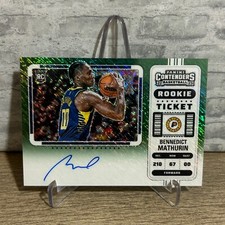 2022-23 Contenders Bennedict Mathurin Rookie Ticket Premium Green Shimmer Auto