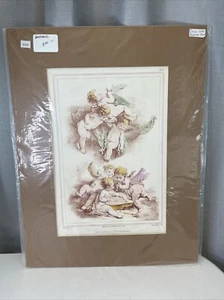 Francois Boucher Musical Cherubs Print Circa 1850 French Artist Excellent Piece - Picture 1 of 9
