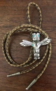 Estate Find, Southwestern Bolo Style Dancing Eagle Necklace - Picture 1 of 12