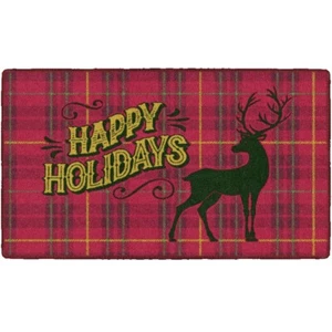Rentier Happy Holidays rustikal dekorativ Weihnachten Feier Bereich Teppich Matte - Bild 1 von 9
