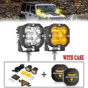 AUXBEAM 3" 80W LED Luz de Trabajo Vainas Luz de Conducción para Jeep Wrangler YJ TJ JK JL - Imagen 1 de 12
