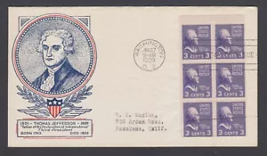 US Planty 807a-58 FDC. 3c violet Jefferson booklet pane, WSE/Clifford cachet - Picture 1 of 2