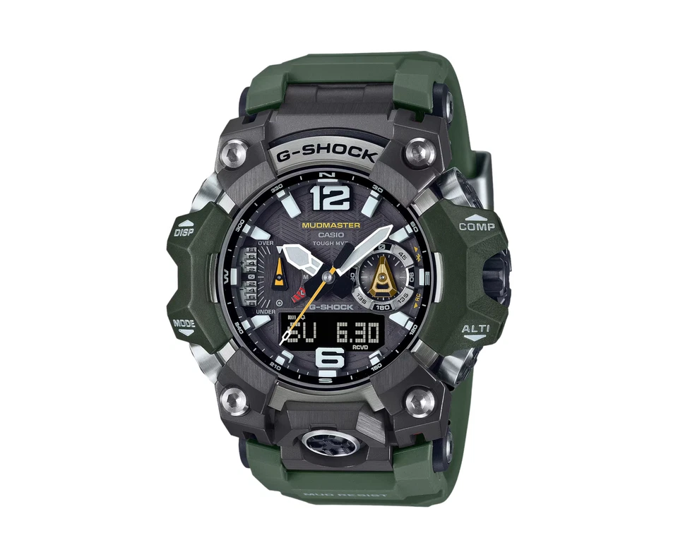 Casio G-Shock Mudmaster Bluetooth Solar Black Green Watch GWG-B1000-3A