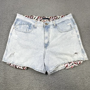Marfinno BRAZIL Denim Mom Shorts Floral Pockets Distressed Womens Size 46 W34 - Picture 1 of 16