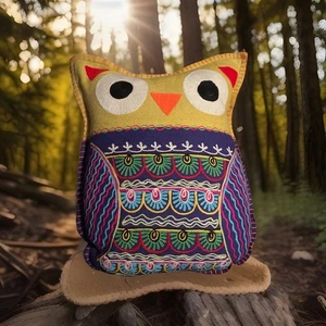 Karma Living Cuscino Accento Gufo Ricamato in Feltro 17x15". PIL - Foto 1 di 4