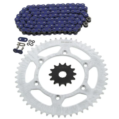 Yamaha WR426F 426 F 2001-2002 cadena de junta tórica azul y piñón 14/51 114L Foto 1 de 4