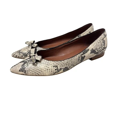 Cole Haan Alice Bow Skimmer Pointed Bow Flat Shoes Women's Size 8.5 Snake Print - Image 1 of 4