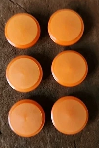 Vintage Orange Shank Buttons 6 count 11/16" 17.8mm - Picture 1 of 7