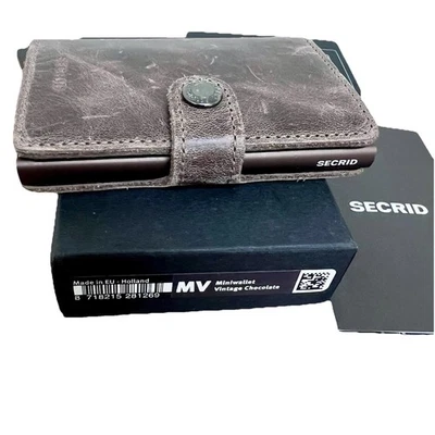Secrid MV Miniwallet Vintage Chocolate Card Holder RFID-safe Leather Wallet NEW - Image 1 of 4