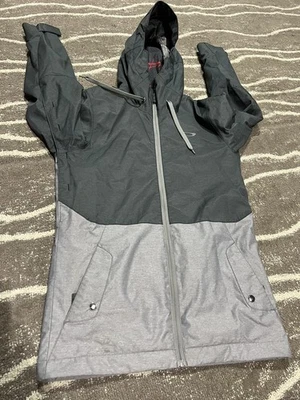 Mens S Oakley Soft Shell 01k Hooded Jacket Gray Adjustable Anorak - Image 1 of 4