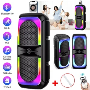 High Bass TWS Wireless Bluetooth Speakers Portable Subwoofer Outdoor Party RGB - Picture 1 of 15
