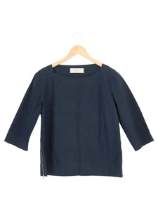 MARNI Damen Bluse Gr. 44 Dunkelblau 100% Wolle Elegant Reißverschluss - Bild 1 von 4