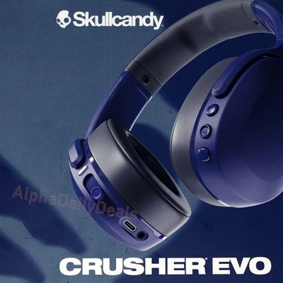 NEW Skullcandy Crusher Evo Wireless Bluetooth Over Ear Headphones Midnight Blue