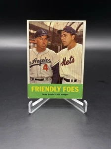 1963 Topps Friendly Foes Duke Snider Gil Hodges VG EX Dodgers Mets Free Ship - Picture 1 of 2