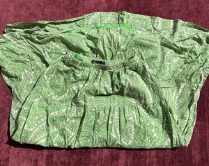 Talbots Lined Skirt Green Geometric Boho Bohemian Hippie Size S Q5 - Picture 1 of 8