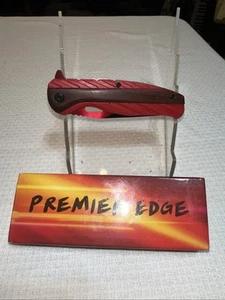 Premier Edge Assisted Opening Knife w/ Grooved Red Handles - NEW - Picture 1 of 3