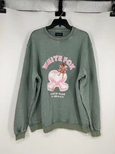 White Fox Match Made In Heaven Oversized Crewneck Sweatshirt Heart Size M/L - Picture 1 of 6